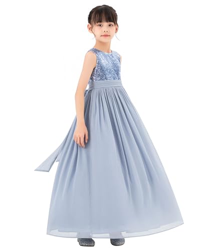 ekidsbridal Chiffon Sequins Heart Cutout Flower Girl Dresses for Beauty Pageants SH14