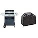 Campingaz Xpert 200 LS Rocky Barbacoa gas piedra volcanica, parrilla gas con 2 quemadores compactos + Landmann 0276 Grill Chef Series - Funda protectora para barbacoa, 110 X 130 X 60 cm, Negro