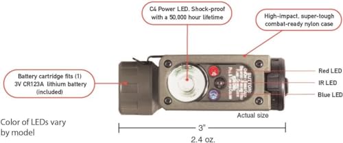Streamlight 14104 Sidewinder Compact 55-Lumens Hands Free Military Flashlight with Lithium Battery in Clamshell, Coyote