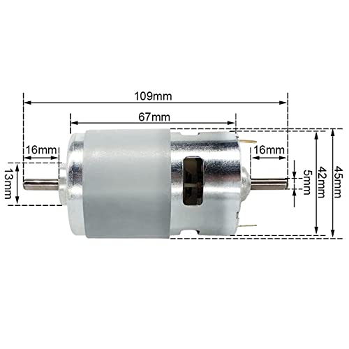 Motor 775 DC 12V 24V micromotor reversible para herramientas y robótica 3