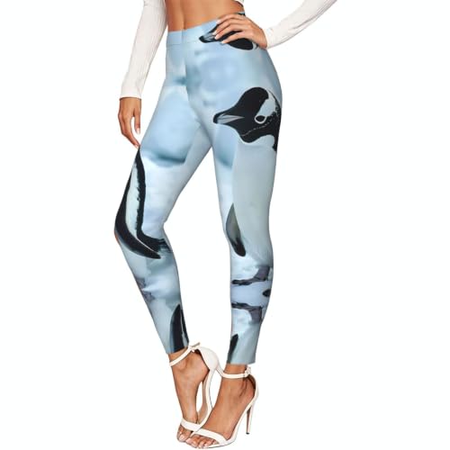Leggings de compresión suaves para mujer mallas deportivas de pingüinos fitness