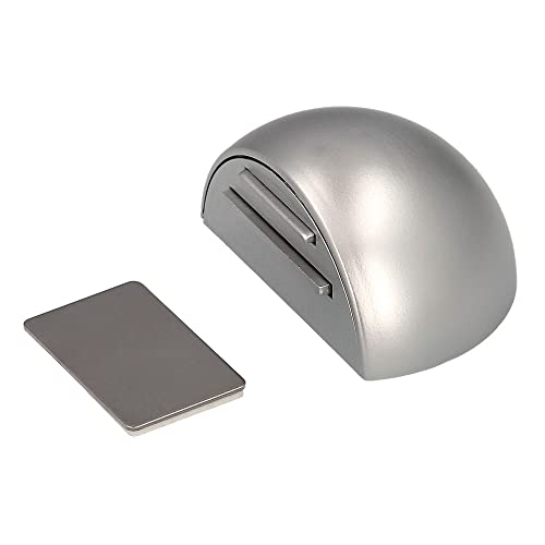 WOLFPACK LINEA PROFESIONAL 5320340 Tope Puerta Adhesivo con Imán Retenedor Cromo Mate, Plateado, 12x9x3 cm