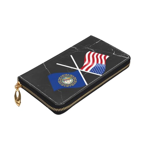 American And New Hampshire Flag Wallet Card Bag4