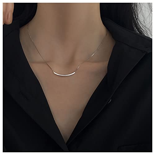 Erimberate XLP-01011 Punk Horizontal Bar Pendant Necklace Balance Tube Bar Chain Necklace Silver Bar Collar Necklace Minimalist Horizontal Bar Choker Necklace Jewelry cover