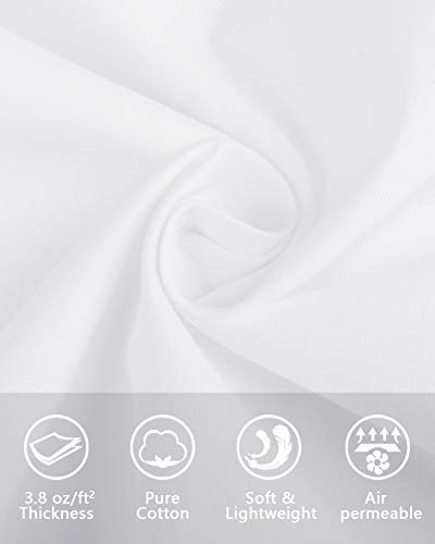 fuinloth Women's Chambray Button Down Shirt, Long Sleeve Cotton Blouse, Long Jeans Tunic Top White 2X-Large