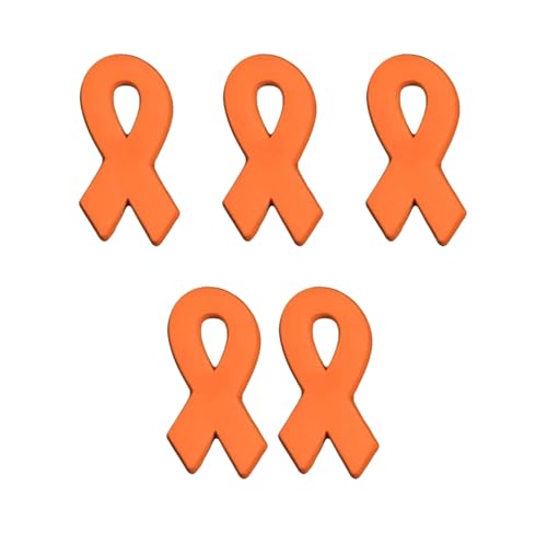 Image of 1 /2 /5 /10 /25 /50pcs Orange Ribbon Awareness Pins for Kidney Cancer, Leukemia, Multiple Sclerosis, Hunger, Gun Violence /Mass Shooting Awareness - Perfect for Support Groups, Gift-Giving, and Fundraisers