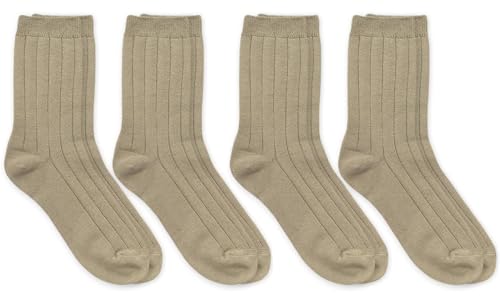 Jefferies Socks Boys Rayon Derived From Bamboo School Uniform Ribbed Crew Socks 4 Pair Pack