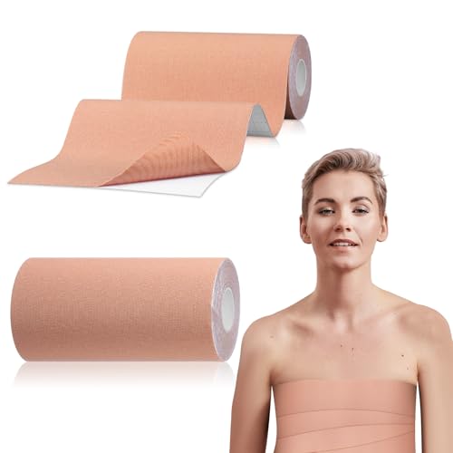 Image of Aurelema 2 Rolls FTM Trans Binder for Chest Binding Adhesive Chest Tape Flat Invisible for Breast Lift Shaping