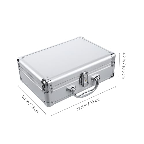 Angoily Aluminum Alloy Multi-Functional Briefcase Waterproof Tool Storage Case Removable Dividers Portable Aluminum Carrying Case for Tools Makeup and Instruments2