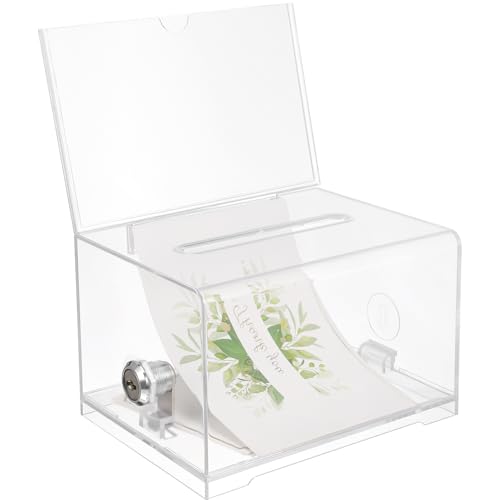 Lista de Cajas de tarjetas para eventos - los más vendidos. 40 OHPHCALL Caja Transparente para Tarjetas De Visita con Cerradura Y Llaves Caja AcríLica con Ranura para Carteles Ideal para Oficina Escuela Y Eventos 16.00x12.00x10.00cm