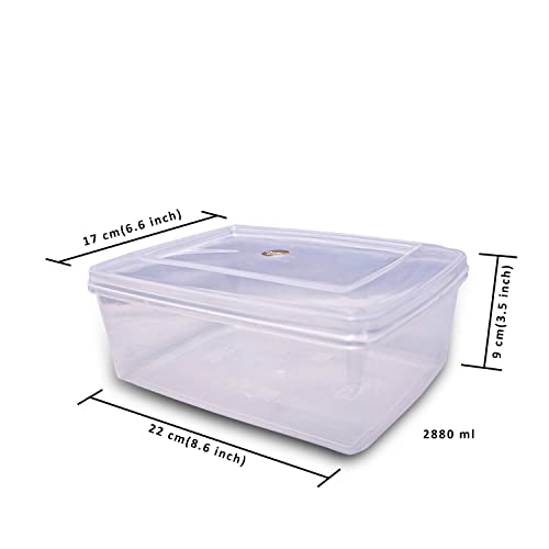 Image of Sthavir Premium Rectangle Plastic Storage Boxes, Transparent Containers, Medium Boxes for Jewellery /Medicines /Stationery /Cosmetics / Accessories (LXBXH- 22 x 17 x 9 cm) (Pack of 3) (Size No. - 5)