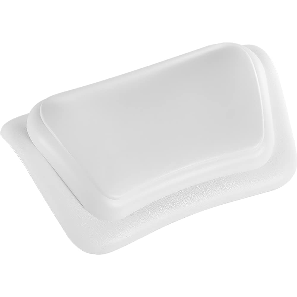 Lonkenn Almohada Bañera, Almohadas de Baño con Ventosas, Almohada Bañera Ergonómica, Waterproof Bath Headrest Bathtub para Todas Las Bañeras, SPA en Casa Bañera de Hidromasaje-Blanco