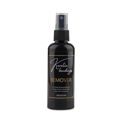 GlamorDove 100ml Keratin Bonding Glue Remover Super Fast Remover Keratin Bond Hair Extensions Remover for Pre-Bonded Extensions Keratin Hot Melt Glue Remover Liquid Remover Hair Extensions Remover