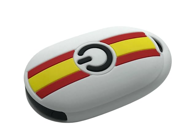 Nordecco Silicone Spain Flag Key Fob Cover Protective Case Compatible With Fiat 500e Electric 2022 2023 and Above (White) - Image 4