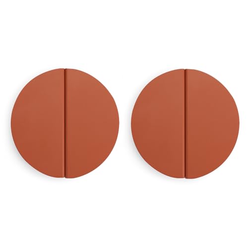 Evionlin 4 tiradores de cajón naranja de 2-1/2 pulgadas de latón cepillado de media luna, manijas de semicírculo con tornillos para armario de cocina, dormitorio, puerta de muebles