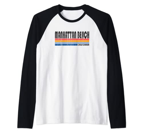 Vintage années 70-80, style Manhattan Beach, CA Manche Raglan