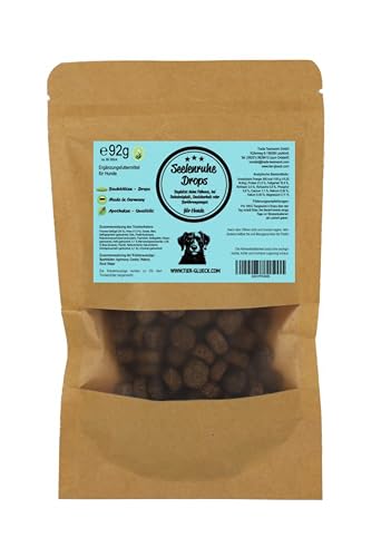 Seelenruhe Drops Hund – Natürliche Bachblüten-Leckerlis für ausgeglichene Hunde | Unterstützt Gelassenheit bei Stress, Angst & Trennungsstress | Hohe Akzeptanz | Premiumqualität Made in Germany | 92 g