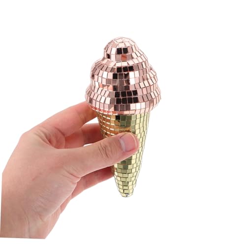 BESTYASH Disco Ice Cream Cone Decoration Reflective Mirror Ornament para Fiesta de Cumpleaños, Boda y Decoración de Hogar miniatura 4