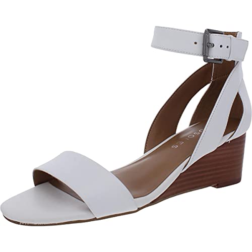 Aerosoles Women's Wedge Sandal, White Leather, 7.5