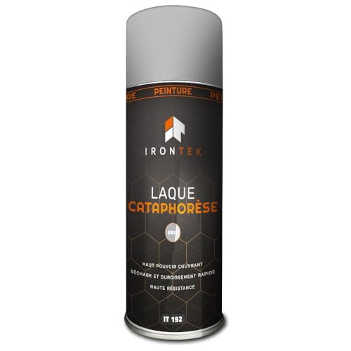 Lacca Cataforesi Grigio | IRONTEK Expert Auto | 400 ML | Aerosol Antiruggine Telaio | 3 in 1 Fosfato Acrilico | Asciugatura Rapida & Resistenza Durevole | Protezione Metallo Nudo Finitura Satinata