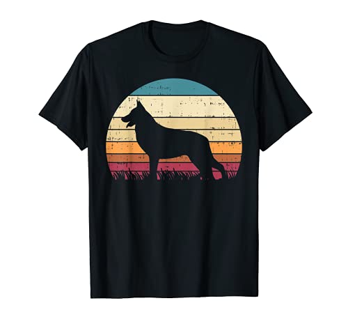 German Shepherd Silhouette Retro K9 Pet Dog Lover Owner Gift Maglietta
