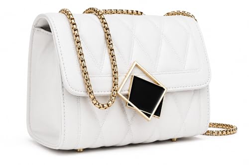 Women's Quilted Shoulder Bag with Chain Strap | Fashion Crossbody...