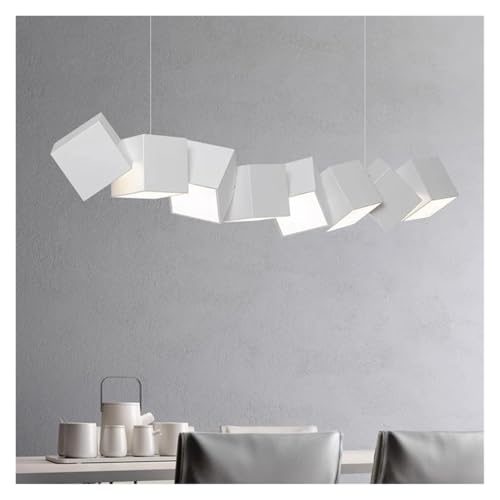 Modern Minimalist Geometric Cube Linear Pendant Light, Multi-Cube LED Chandelier, Contemporary...