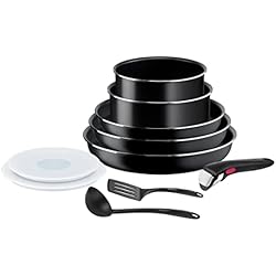 Ollas Y Sartenes Tefal Tefal Ingenio Easy On - Juego de 3 Sartenes + 2 Cazos + Mango extraíble + Accesorios, sartenes antiadherentes, revestimiento titanio, Thermo-signal, apto lavavajillas y horno, no apto inducción