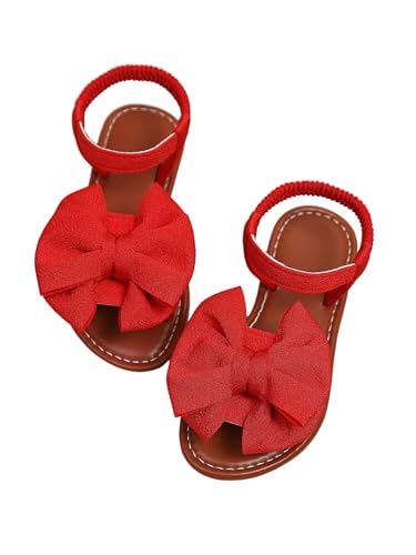 GORGLITTER Girl's Bow Sandals Open Toe Ankle Strap Cute Slide Sandals Dressy Vacation Flats