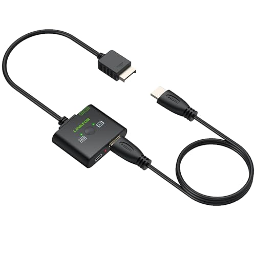 LiNKFOR PS2 to HDMI Converter, 1080P Upscaling HDMI Adapter for PS2 Console, with RGB/YPbPr Switch and 4:3/16:9 Aspect Ratio