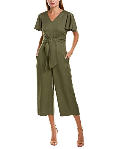 Tahari by ASL Flutter Sleeve Side Tie Jumpsuit Olive 6