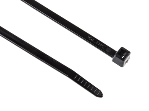 Image of HellermannTyton T50R Polyamide 6.6 (PA66) Cable Ties Black 4.6 mm x 200 mm Pack of 100