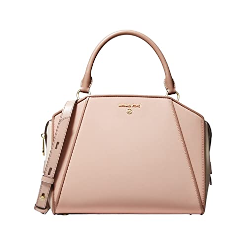 Image of Michael Kors Cleo Medium Satchel Soft Pink /Light Cream /Fawn One Size