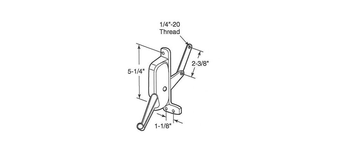 Barton Kramer ventana operador izquierda 5 – 1/4 "plata
