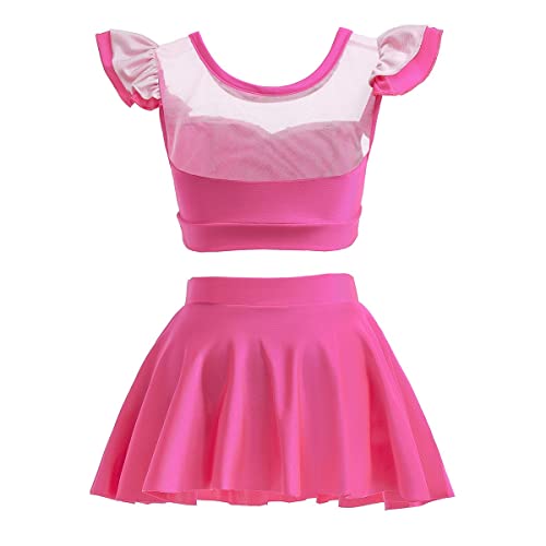 REXREII Girls Princess Swimsuits Two-Piece Tankini Set Beach Surf Birthday Swimming Party Bathing Suits Fancy Swimwear3