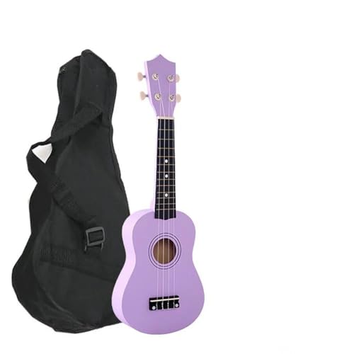 Ukulele 21 Zoll 4-saitige Einsteiger-Ukulele-Einstiegsgitarre Aus Holz Mit Tasche(Color:Purple)