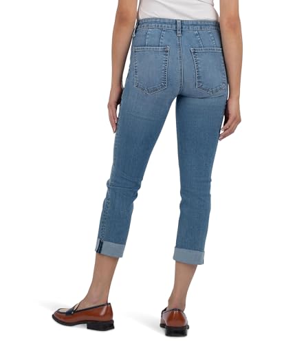 KUT from the Kloth Women's Stevie Crop Straight Leg with Pork Chop Pocket3