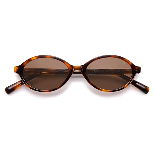 SOJOS Acetate Polarized Oval Sunglasses Women Retro Handmade Narrow Y2K Lightweight Vintage 90s Designer Sun Glasses SJ30134