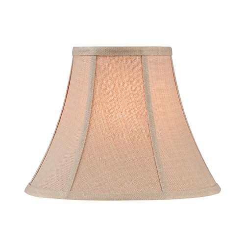 Image of Aspen Creative 30160A Transitional Bell Shape Spider Construction Lamp Shade in Wheat Beige, 12 inch wide (6 inch x 12 inch x 9 1 /2 inch)