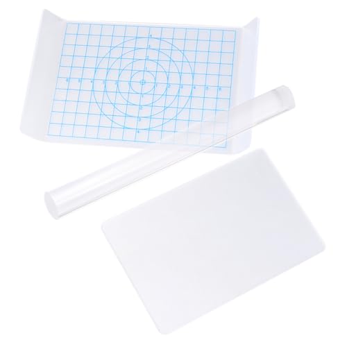 Holibanna Essential Clay Modeling Tools Set Acrylic Clay Rolling Board Rollers Sheets for DIY Polymer Clay Art