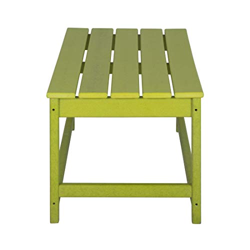 Westintrends Malibu Outdoor Coffee Table, 35" X 17.5" All Weather Poly Lumber Patio Adirondack Coffee Table For Garden Lawn Porch Balcony, Lime #TOP7