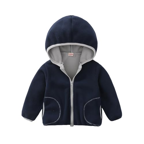 Kids Girls Hooded Warm Jacket Thick Fleece Zip Up Coat Winter Outerwear Sweater Sweatshirt Clothes Jackets With Pocket