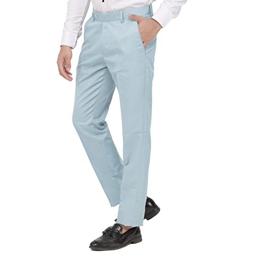 Image of KUNDAN Slim Fit Men Polyester Viscose Blend Trousers