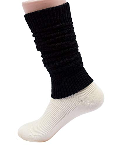 GRÖDO, Merino Pique - Calentadores para piernas (100% lana) Negro Talla única