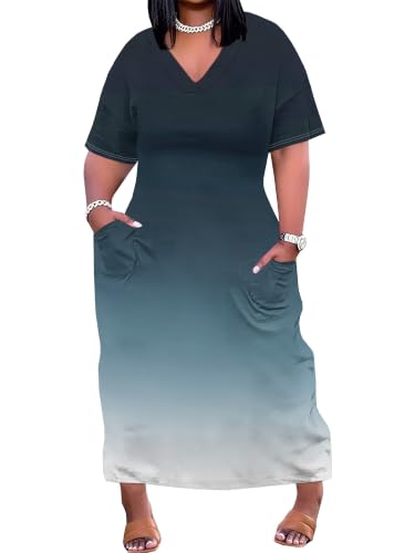 Image of PinkPatty Women's Plus Size V Neck 3 /4 Sleeve Wrap Maxi Dress with Belt | Boho floral wrap maxi dress with belt for vacations, weddings, parties, church, dinners, and everyday elegant wear