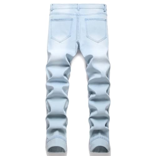 Men's Street Stretch Holes Jeans Good Male Hiphop Distressed Slim Jogging Pencil Denim Pants2