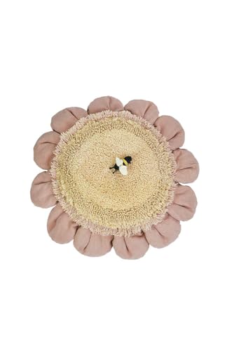 Lorena Canals Floor Cushion Pink Daisy for Kids Room. Cotton. Gol...