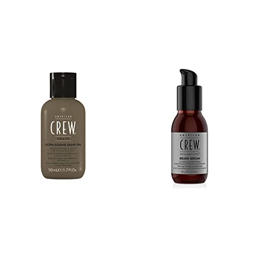 American Crew Aceite de Afeitado Ultra-Lubricante 50 ml & Aceite Barba Hombre, Sérum, Hidrata y Mantiene la Barba Arreglada, 50 ml