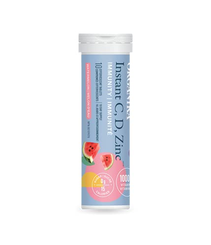 Organika Instant C, D, Zinc Effervescent Tablets - Watermelon Flavour- Immune Support- Single Tube x 10 Tablets - Image 3