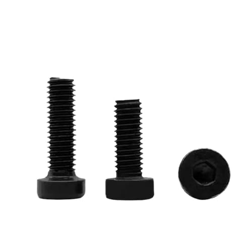 M2 M2.5 M3 M4 M5 黒 304 ステンレス鋼 六角穴付きボルト 薄型円筒頭ボルト 短頭機械ボルト N(M2.5x12mm (30pcs))